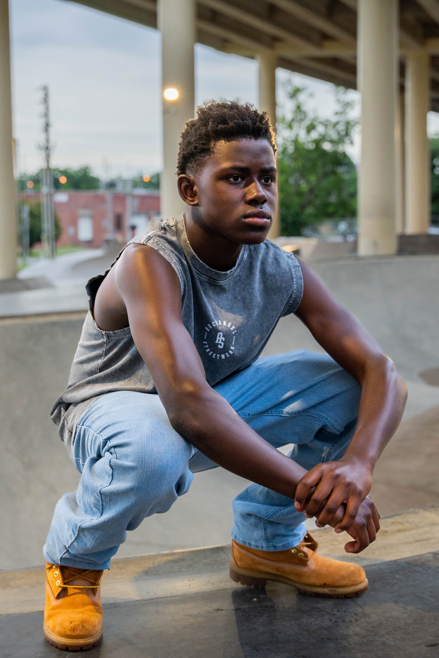 Snow Washed Frayed Hem Tank Top