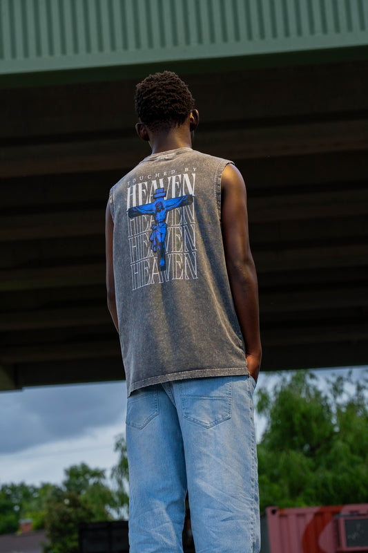 Snow Washed Frayed Hem Tank Top