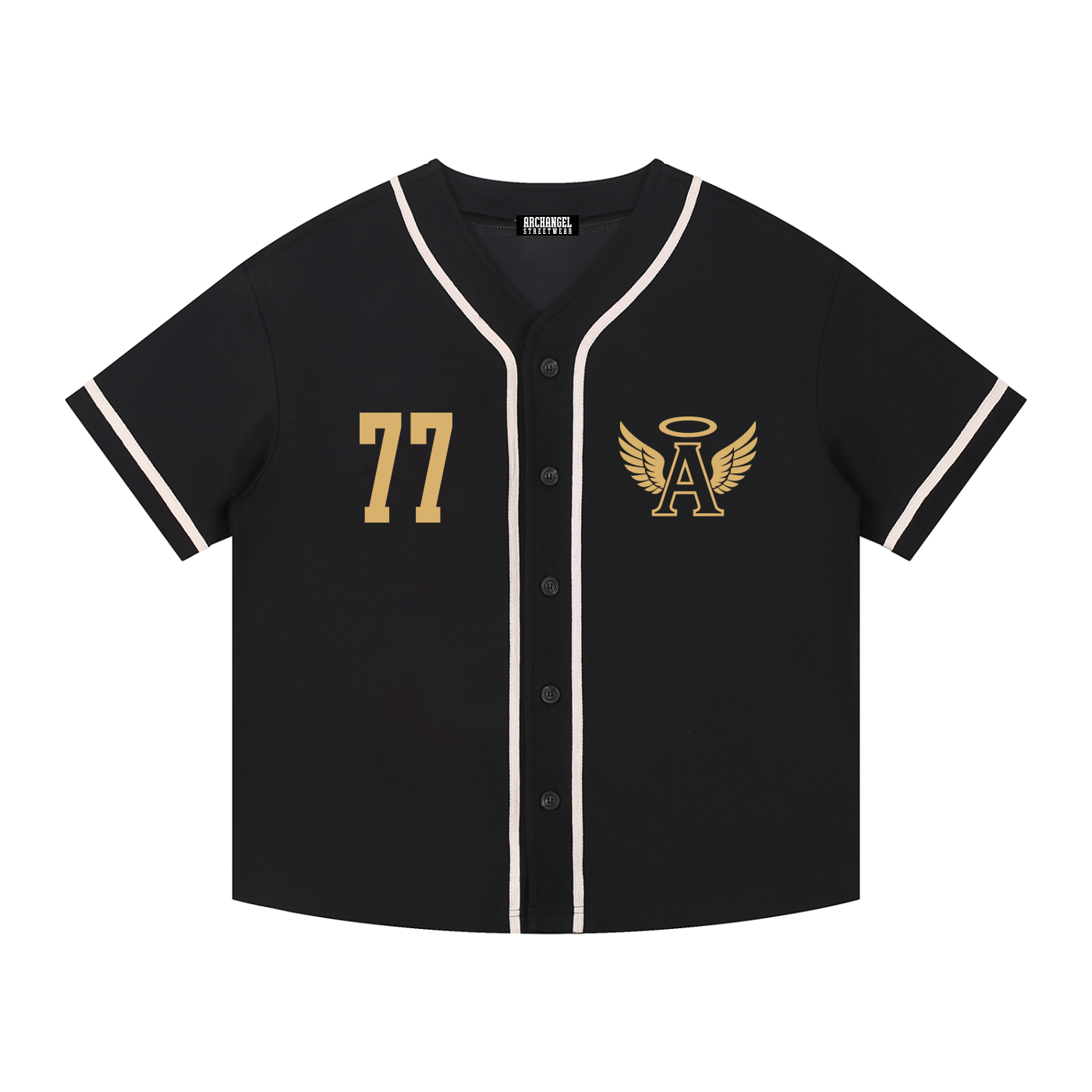 Contrast Piped Button-Up Jersey